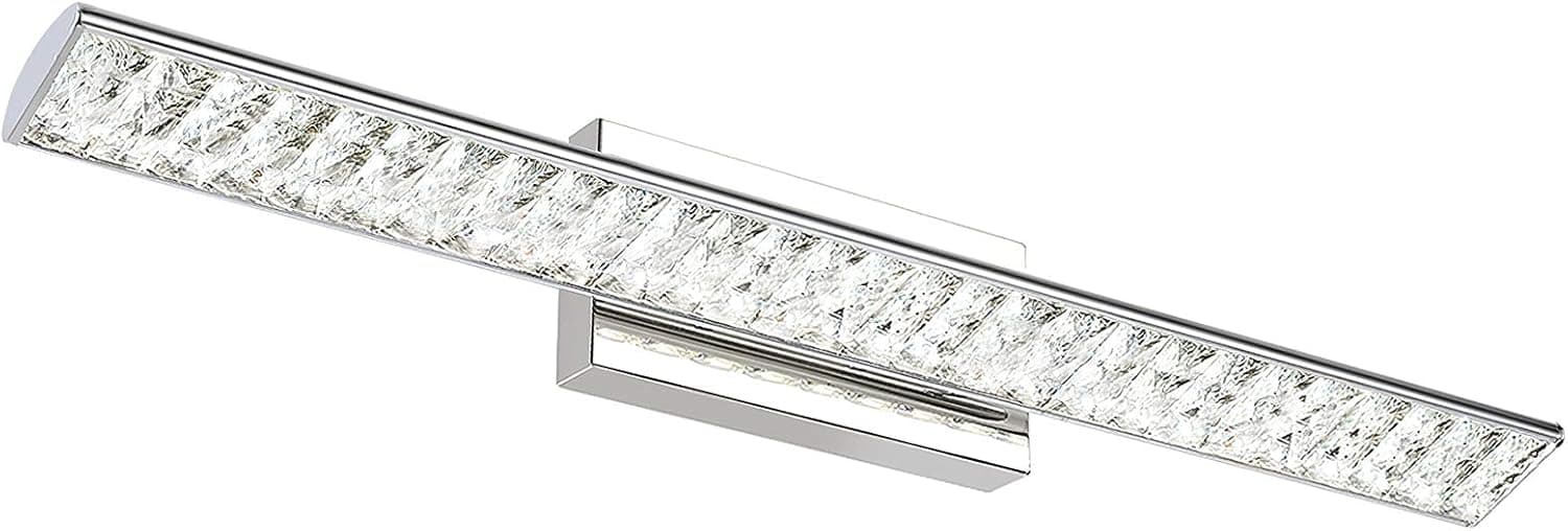 HEWEGO 32 inch Modern LED Chrome Vanity Light Bathroom Vanity Lighting Fixtures Adjustable Swivel Wall Lamp for Bathroom White Light 5000K