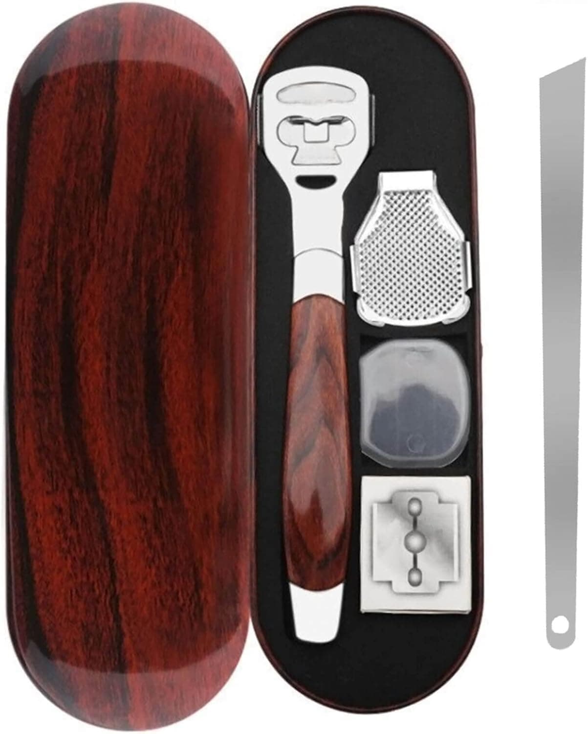 XMOSNZ Foot Scrubber Professional Pedicure Rasp Foot File Cracked Skin Corn removers for feet Callus Remover for Extra Smooth and Beauty Foot File Head and Dead Skin Storage Cover with 10 Blades