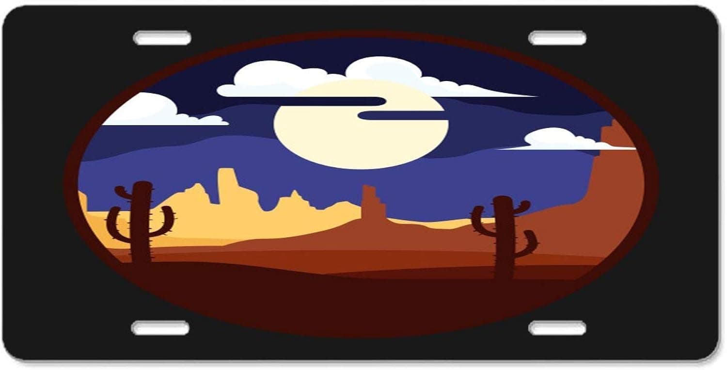 EHAKB Automobile Plate Covers - Desert Landscape - Aluminum License Plate, Front License Plate, Vanity Tag