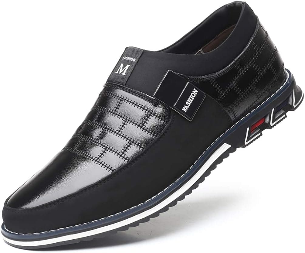 COSIDRAM Men Casual Shoes Summer Sneakers Loafers Breathable Comfort Walking Shoes Fashion Driving Shoes Luxury Black Brown Leather Shoes for Male Business Work Office Dress Outdoor