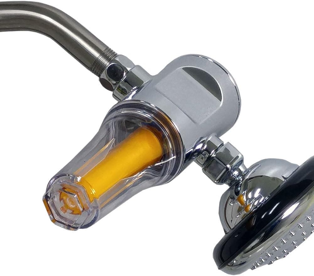 Vitamin C Filter Inline Shower Assembly by Sonaki - Use your current showerhead - Remove Up to 99.9% of Chlorine and Chloramines