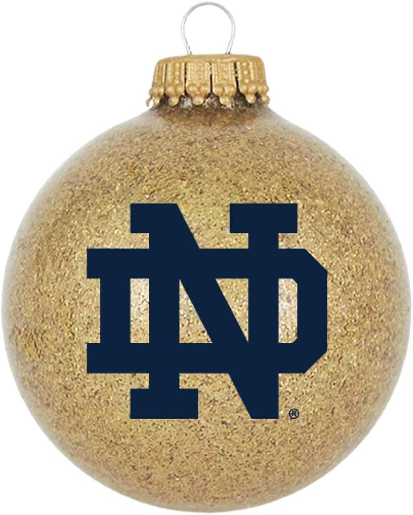 RFSJ Notre Dame Fighting Irish Blown Glass Ornament, Gold