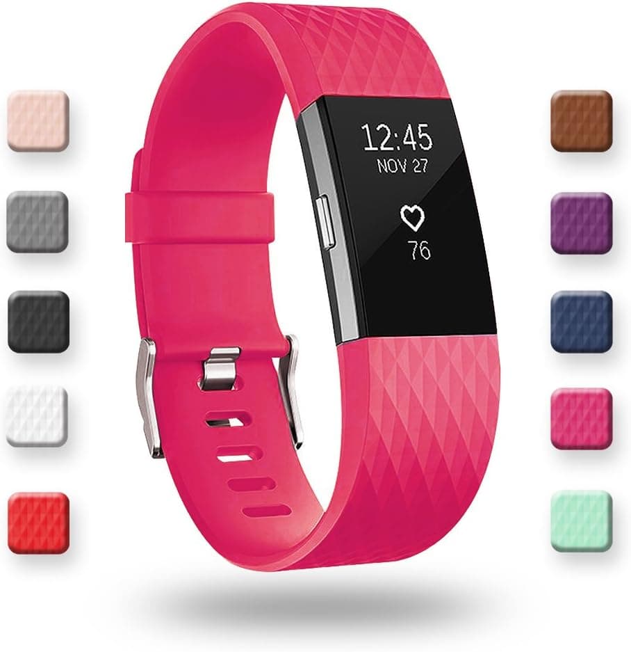 POY Replacement Bands Compatible for Fitbit Charge 2, Classic & Special Edition Adjustable Sport Wristbands