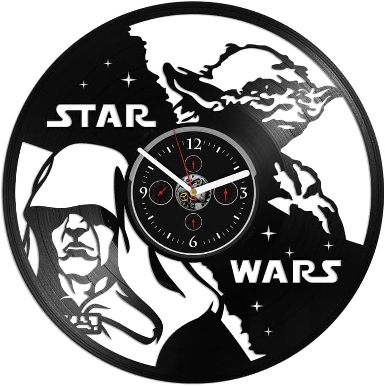 Clock Yoda Vinyl Wall Clock Gift For Man Clock Star Wars 12 inch Star Wars Wall Clock Vintage Vinyl Wall Clock Star Wars Birthday Gift Star Wars Vinyl Wall Clock Star Wars Clock Gift Star Wars