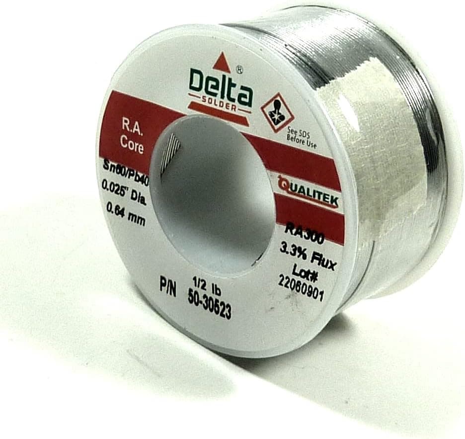 Qualitek Rosin Core Wire Solder, 60/40 (.025") 1/2LB. : 50-30523