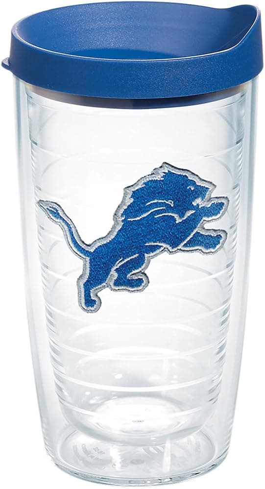 Tervis Made in USA Double Walled NFL Detroit Lions Insulated Tumbler Cup Keeps Drinks Cold & Hot, 16oz, Primary Logo