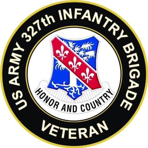 US Army Veteran 327th Infantry Brigade Decal Sticker 3.8"