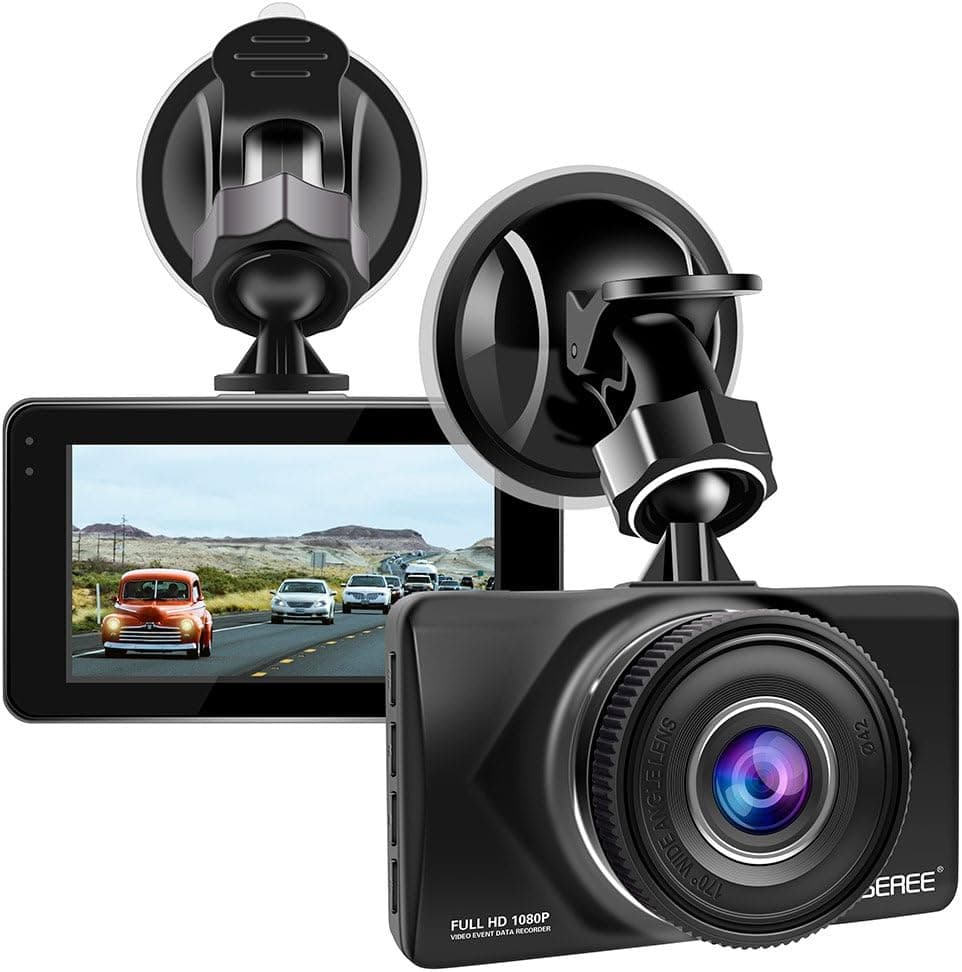 Dash Cam, GEREE FHD 1080P 3 inch Screen Car DVR Dashboard Camera Recorder 170 Wide Angle Video Cameras Car G-Sensor, Parking Monitor, WDR, Loop Recording