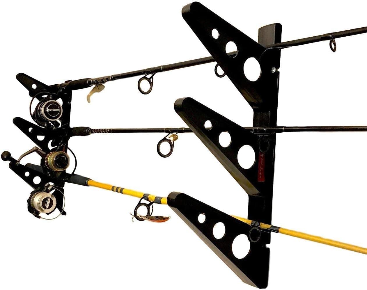 StoreYourBoard Fishing Rod Storage, The Fishing Rod Rack, Wall Mounted Hanging Garage Organizer Hooks