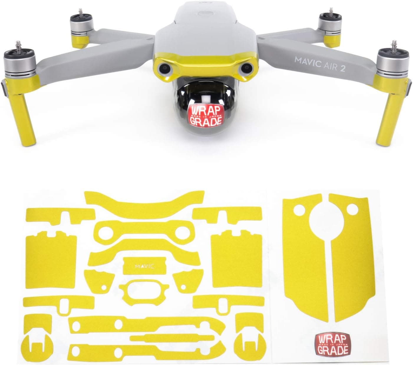 Wrapgrade Skin Compatible with DJI Mavic Air 2 | Accent Color A (LIMONCINO Yellow)