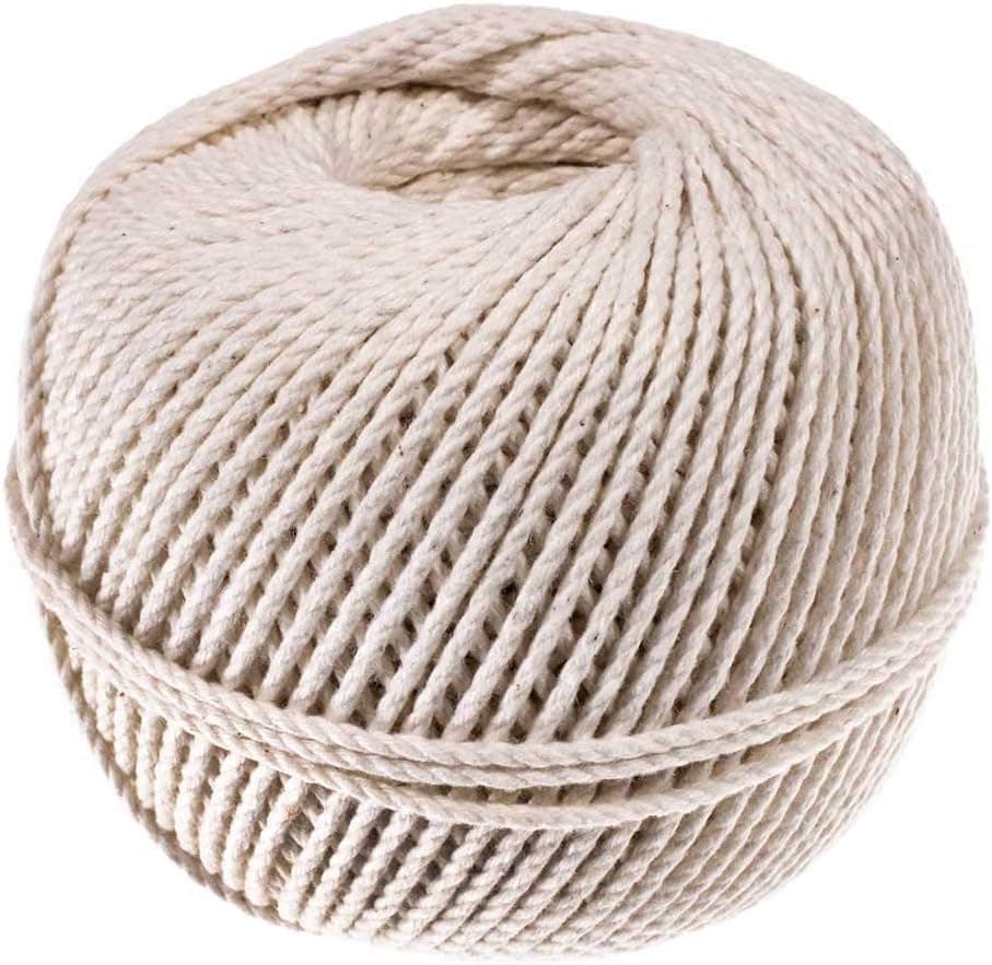 Golberg 3mm Premium Cotton Mason Twine – Extra Strong Fibers – Use for Camping, Macramé, Gardening, Cooking, and More – Made in The USA – (120 Feet)