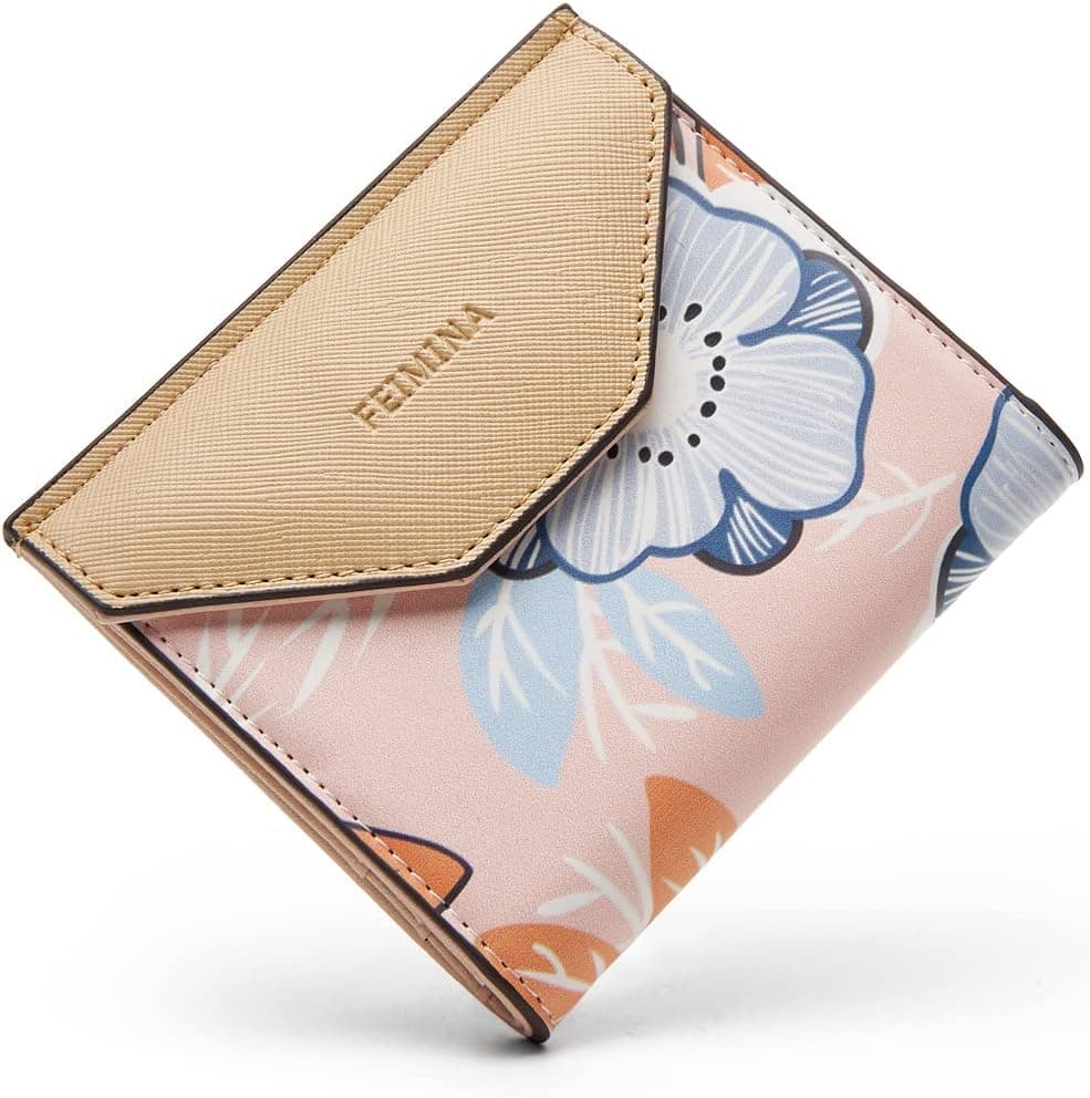 Card Wallets for Women,Slim Wallet for Women,Compact Minimalist Wallets for Women,Thin Wallet for Women,Lightweight Card Wallet Women,Foldable Floral
