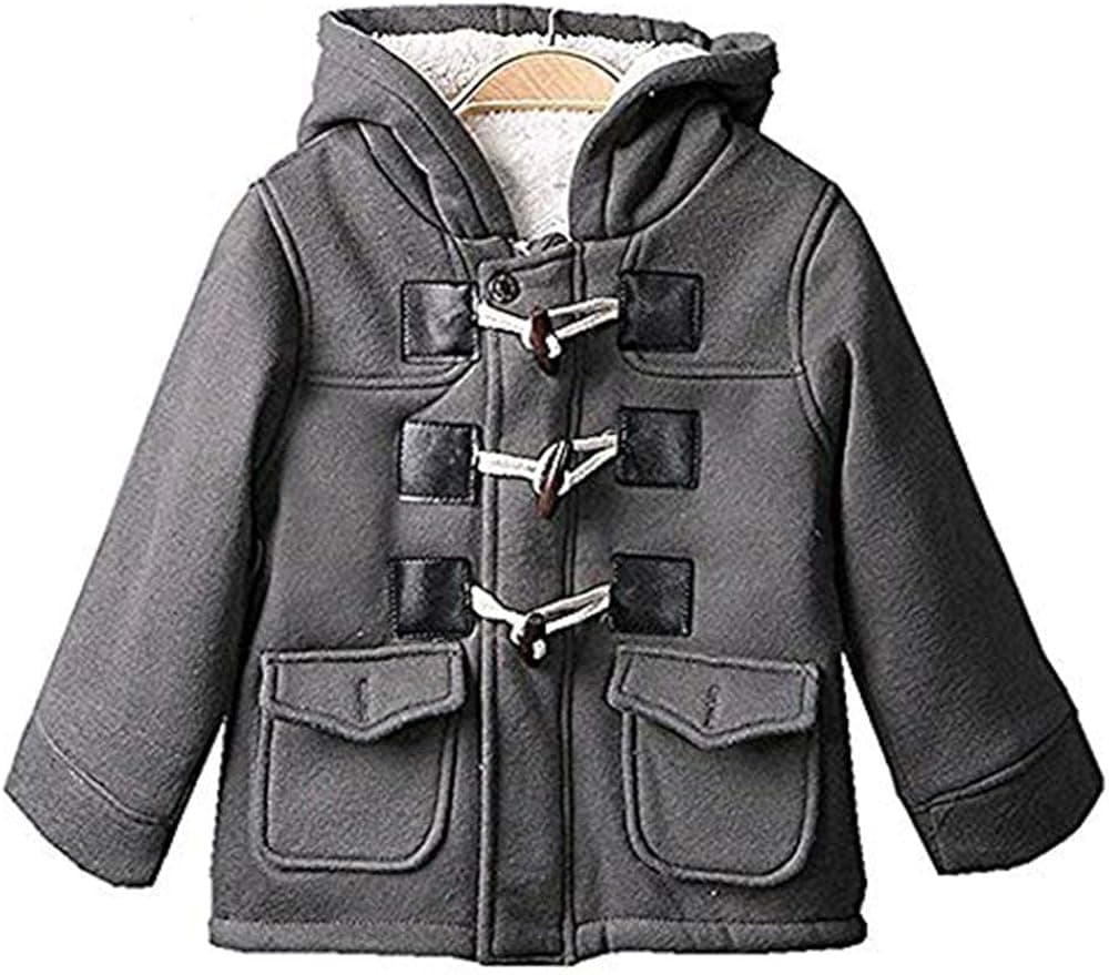 SLLSKY Unisex Baby Fleece Hooded Duffle Jacket Outerwear Zipper Winter Coat