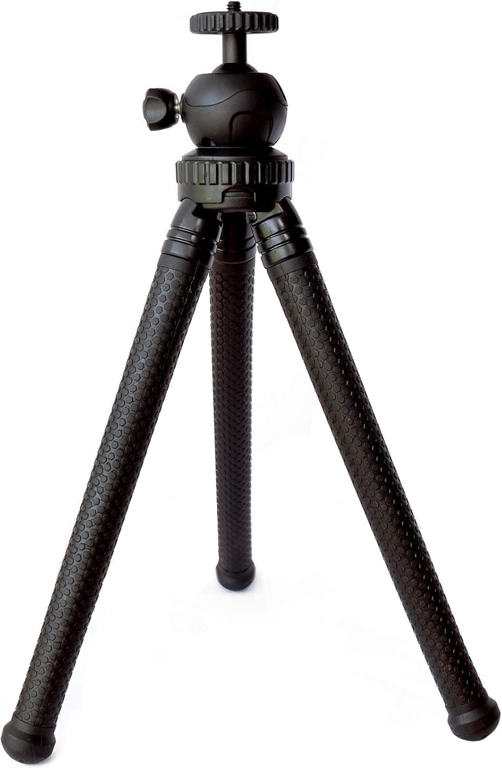 ATMO Q3 Flexible Mini Tripod Waterproof 12-in, Black - Use for Mirrorless, Compact Camera, Action Cam Outdoor, Sports, Vlog, Selfie, Tabletop Tripod - Lightweight, Portable for Travel