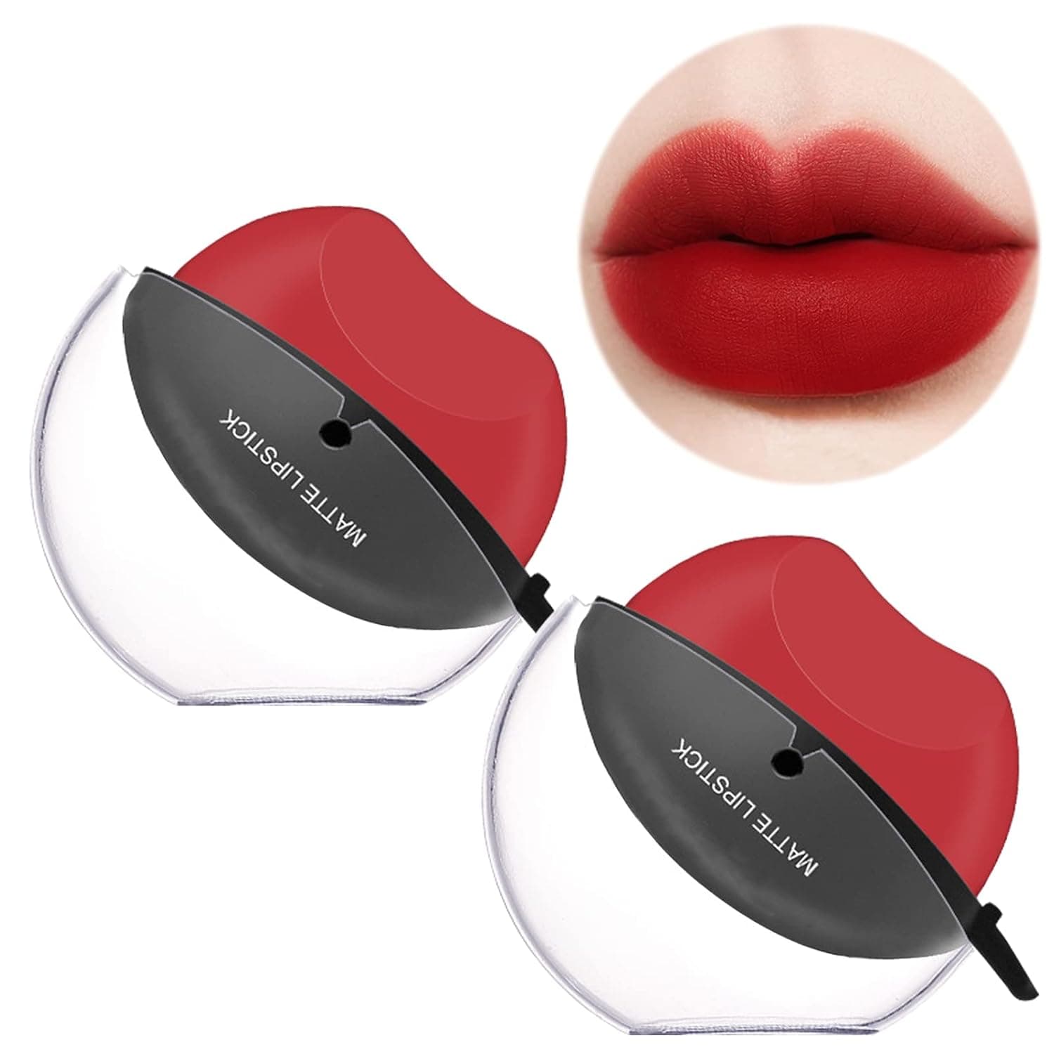 Magic Fast Apply Color Changing Waterproof Lipstick, Labial Magico Chino, 6 Colors Matte Lazy Lipstick Set, Lazy Lip Stick Non-stick Cup, Lip Shape Lipstick Long Lasting for Lazy People (06)