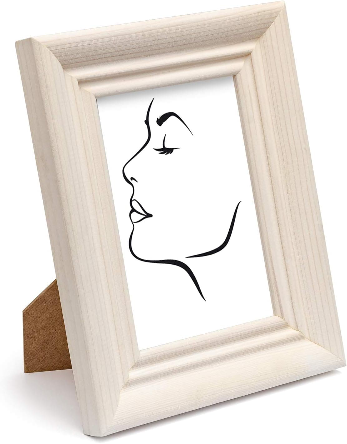 5x7 Wooden Picture Frame – Made of Solid Wood and Real Glass - Wide 1.8” Profile – for Table Top and Wall Mounting (White)