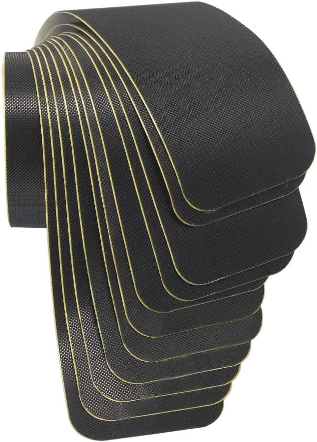 BHANU 6''x30'' Stair Treads Non-Slip Indoor/Outdoor Rubber Tape Anti-Slip Strips, 12 Pack, Black