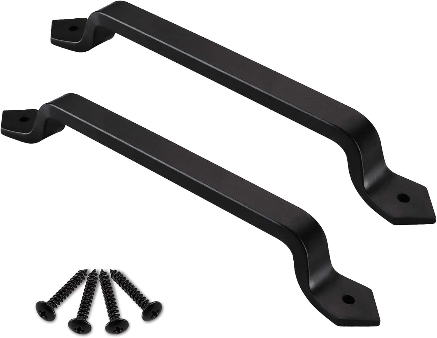 MIGOSEN 11'' Black Barn Door Handles- Sliding Door Hardware,Gate Handle, Garage Door Handles,Barn Door Pull Handle,Pull Handle for Sliding Barn Door Gate Cabinet Closet Drawer Garage Shed(2 Pcs)