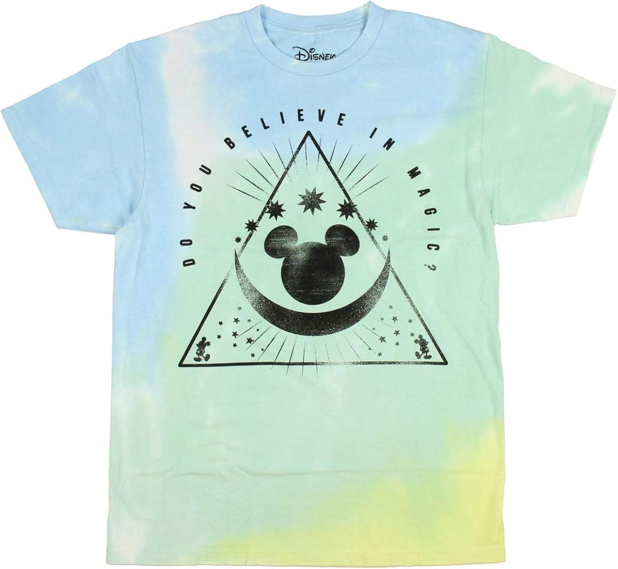 Disney Men's Mickey Mouse Do You Believe in Magic Tie Dye T-Shirt (Small)