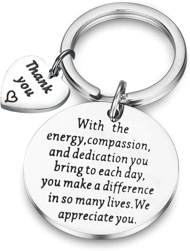 BAUNA Thank You Jewelry Social Worker Gift You Made Difference Key Ring