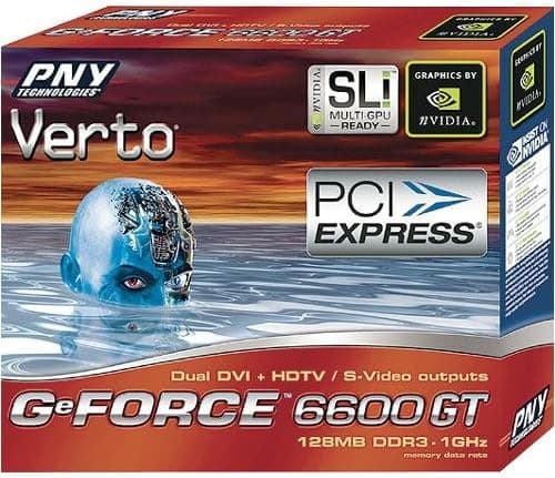PNY Verto GeForce 6600 GT - graphics adapter - GF 6600 GT - 128 MB ( VCG6600GXPB )