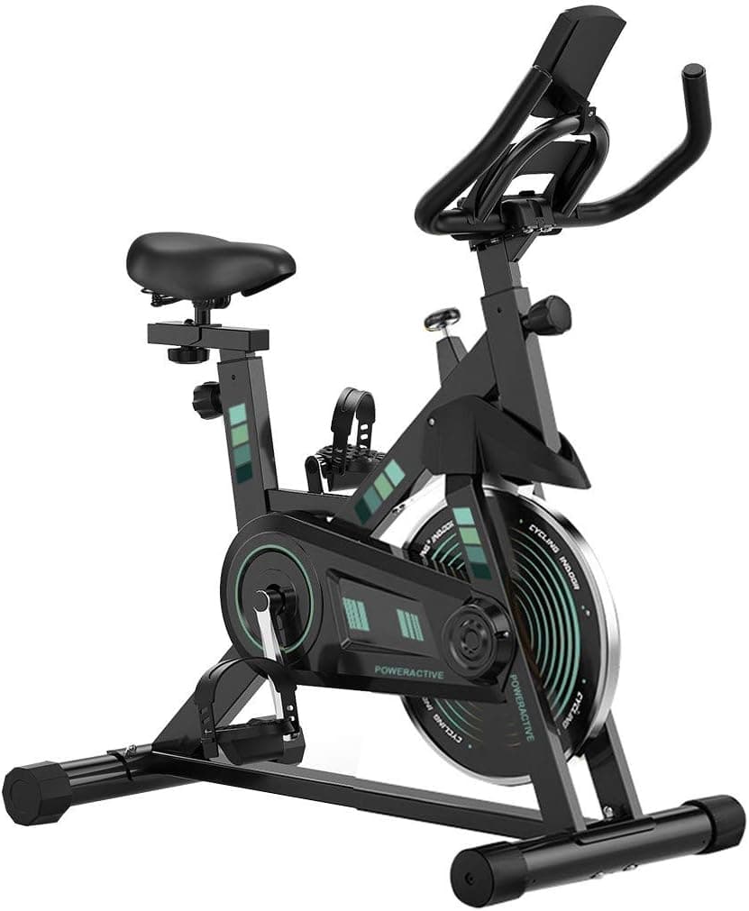 Indoor Home Exercise Cycling Bike Stationary with with LCD Digital Monitor Phone Holder for Men Women, Max Load 330Lbs
