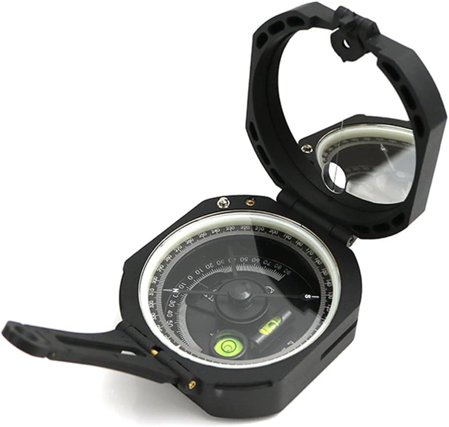 Funtalker Multifunctional Compass for Hiking, Outdoor Survival,Camping with Distance Calculator,Mirror, Lensatic Sighting,Surveyors Foresters,Lightweight and Durable - Black