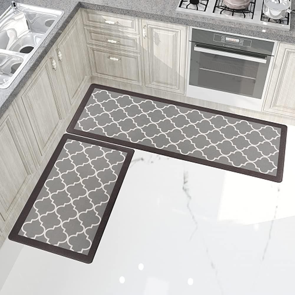 Sofort Kitchen Mat, Cushioned Anti Fatigue Kitchen Rug, Set of 2 Non Slip Kitchen Rugs and Mats, Floor Mats Standing Desk Mat for Laundry, Sink, Office, 17 Inch x 28 Inch+ 17 Inch x 47 Inch