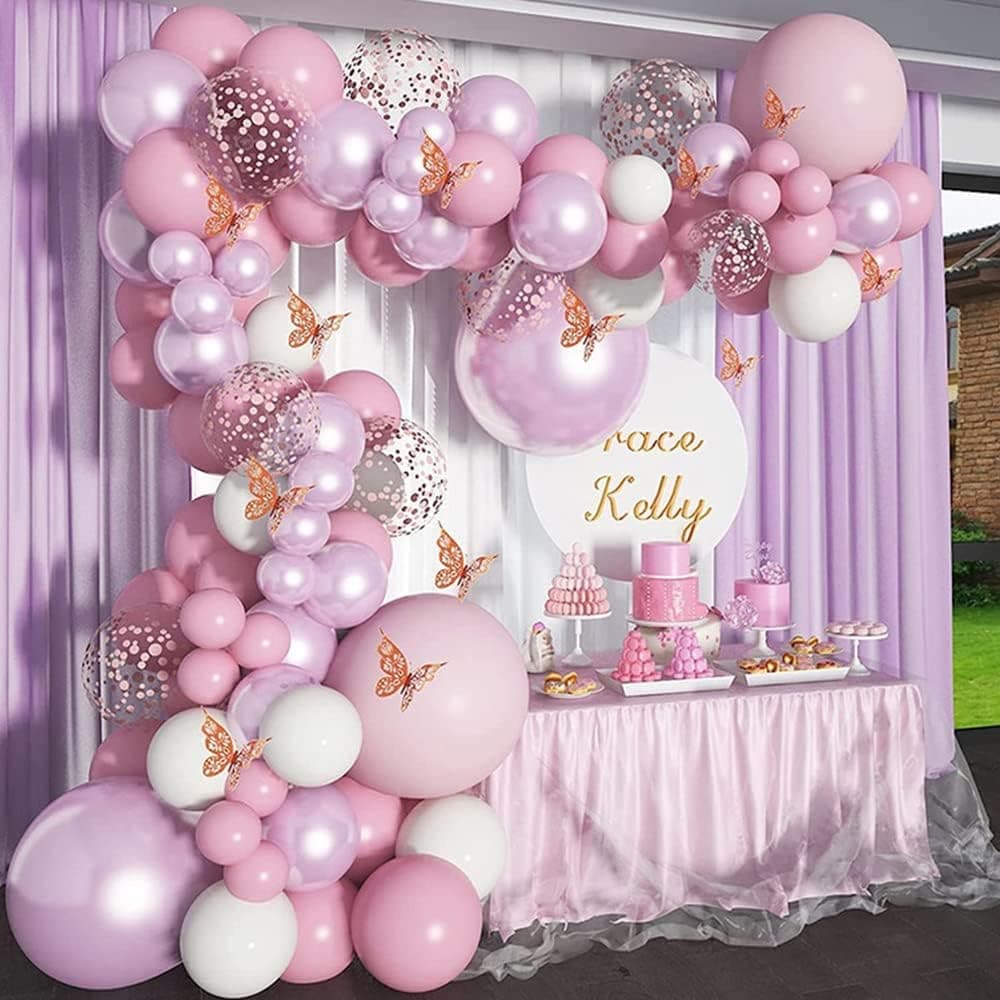 Balloon Arch Kit 112 pcs Balloon Garland Kit Latex Balloons (Purple)
