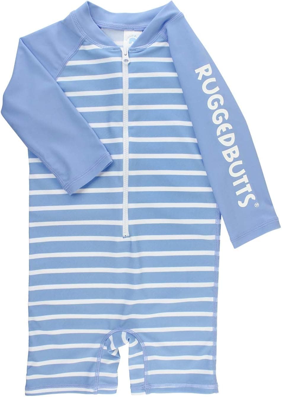 RUGGEDBUTTS Baby/Toddler Boy Swimsuit, One Piece Zipper Rash Guard Sunsuit with UPF 50+ Sun Protection