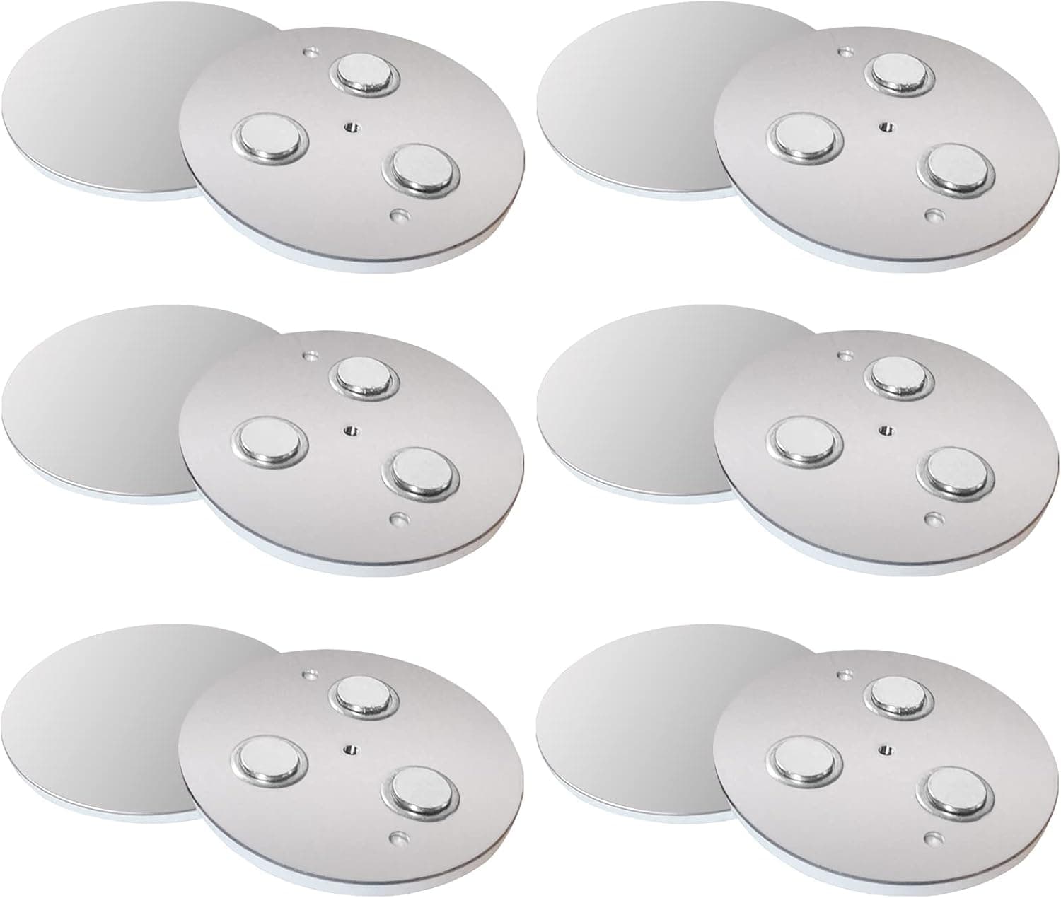Magnetic Carbon Monoxide Smoke Detector Mount,Smoke Alarms Magnetic Adhesive Pads Ø 2.4in, No Drilling or Screws, Home Use Fixing Kit, Can be Used to Fix Routers, Boxes, Various Tools, Etc.6pcs