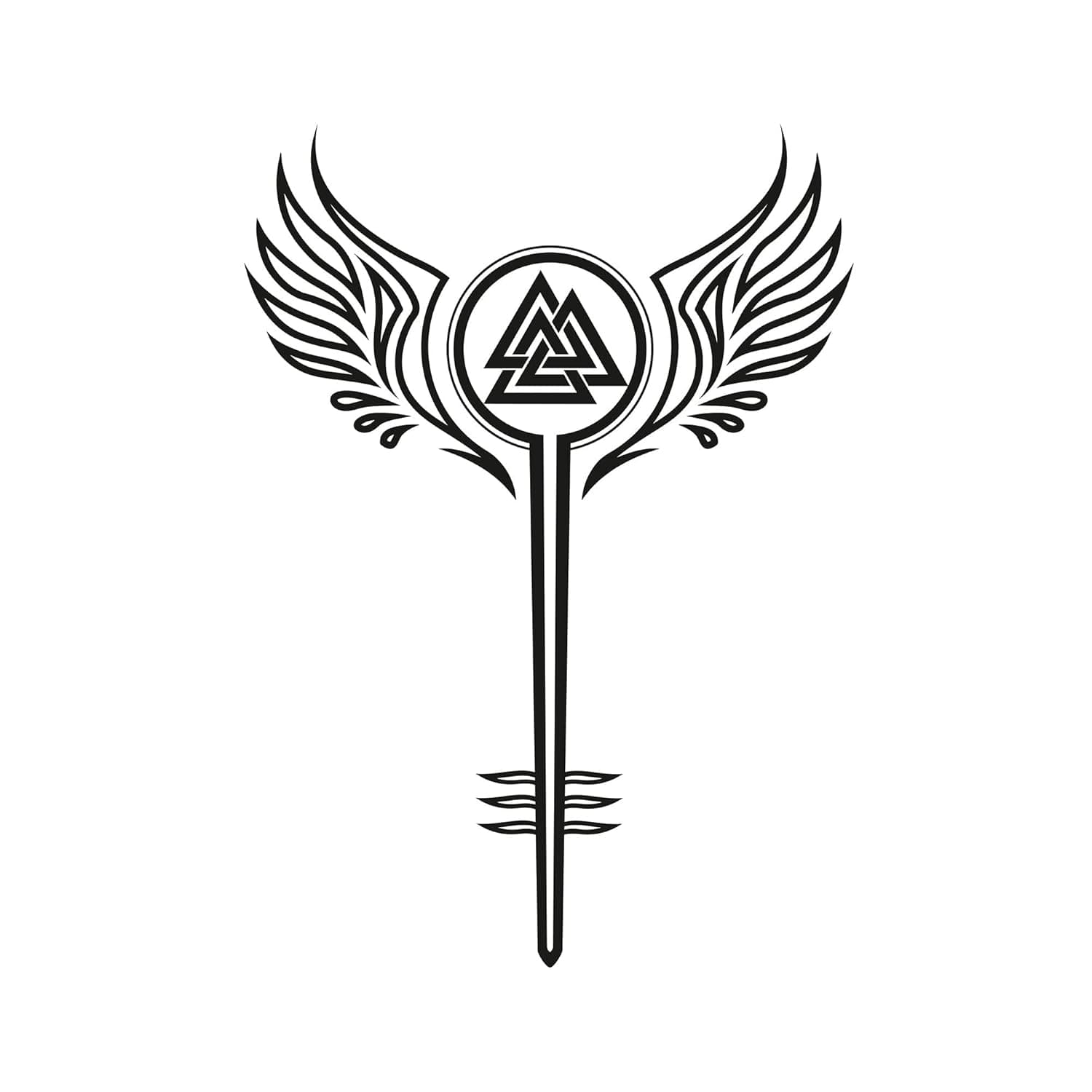 Dopetattoo Thor Six sheets Temporary Tattoos for Men and Women Valkyrie Vikings Shieldmaiden Odin Symbol Abstract Ancient Black Design Emblem Feather Fake Tattoo Kits Sets Neck Arm Hands Leg