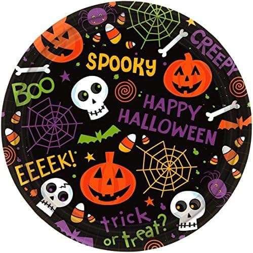 Spooktacular Halloween Gang Disposable Round Luncheon Paper Plates, 9" Pack of 60.