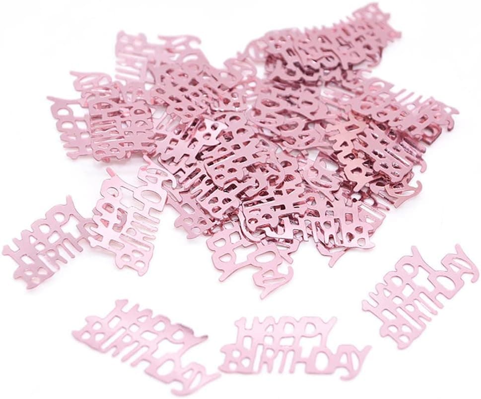 Hrovsur Happy Birthday Confetti for table - Rose Gold Table Confetti Sprinkling Scatter Rose Gold Birthday Decoration Party Supplies, Perfect for Table Decorations, Party Supplies (Rose Gold-01)