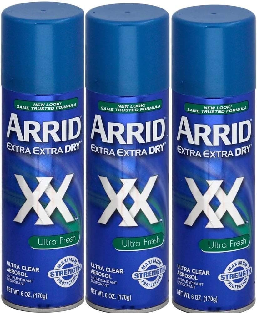 ARRID XX Ultra Clear Anti-Perspirant Deodorant Spray, Ultra Fresh, 6 Ounce (Pack of 3)