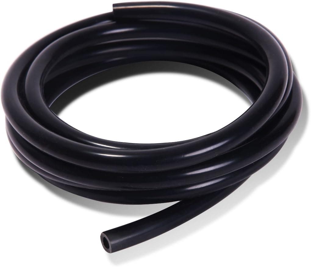 WISAUTO Black Color 5FT Length High Temperature Silicone Vacuum Tubing Hose ID:8MM