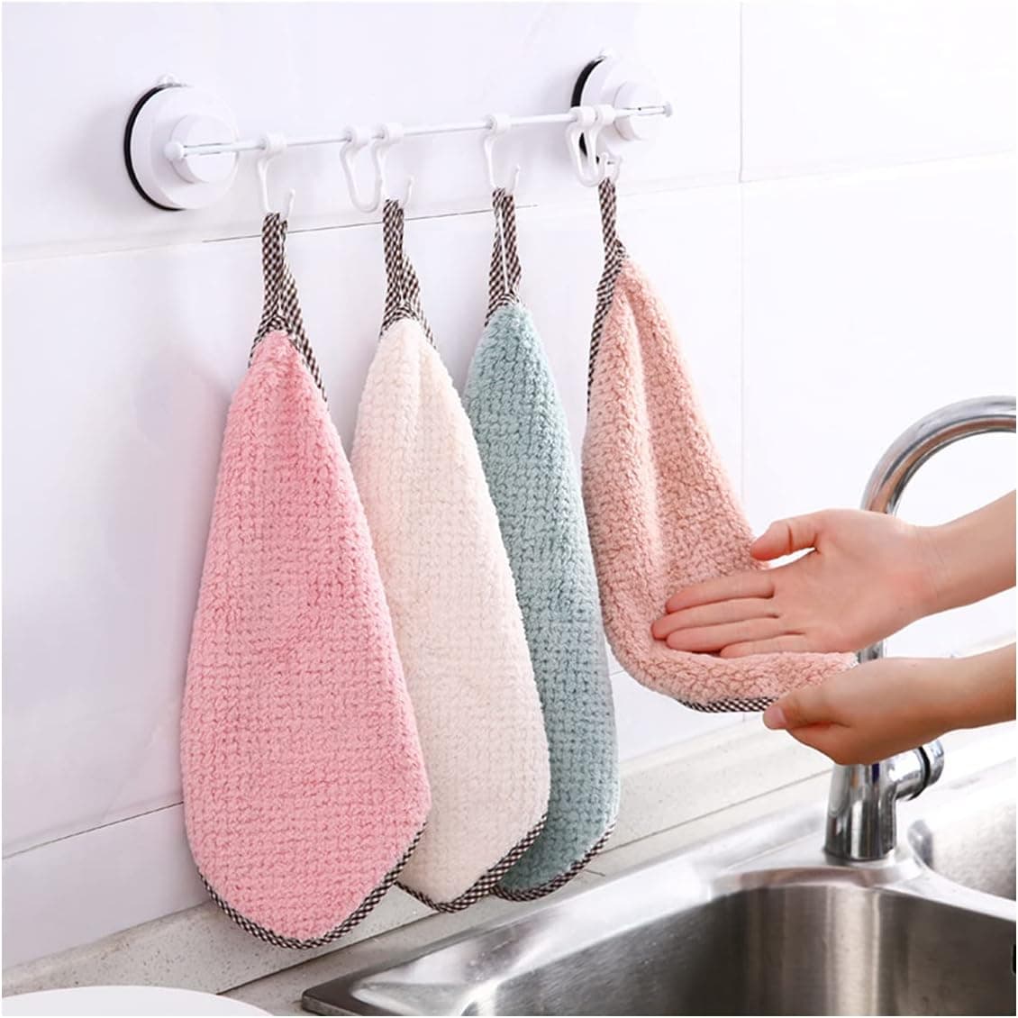 8 Packs Microfiber Wipe Kitchen Towels, Reusable Wash Cloths for Washing Dishes Hand, Ultra Soft Absorbent Quick Drying Dish Towel, Cleaning Washcloths Set