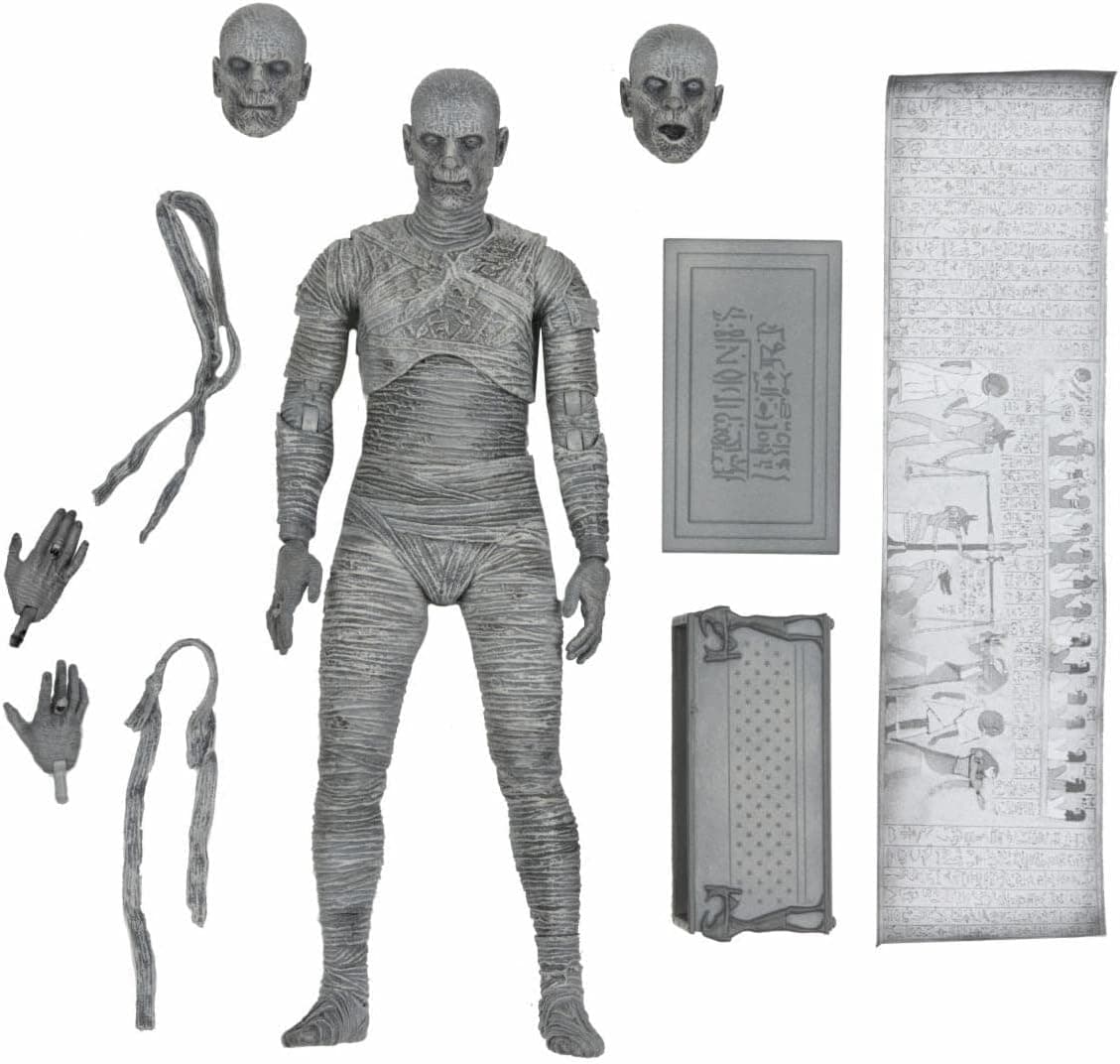 NECA Universal Monsters Mummy 7IN Ultimate AF Black & White VER