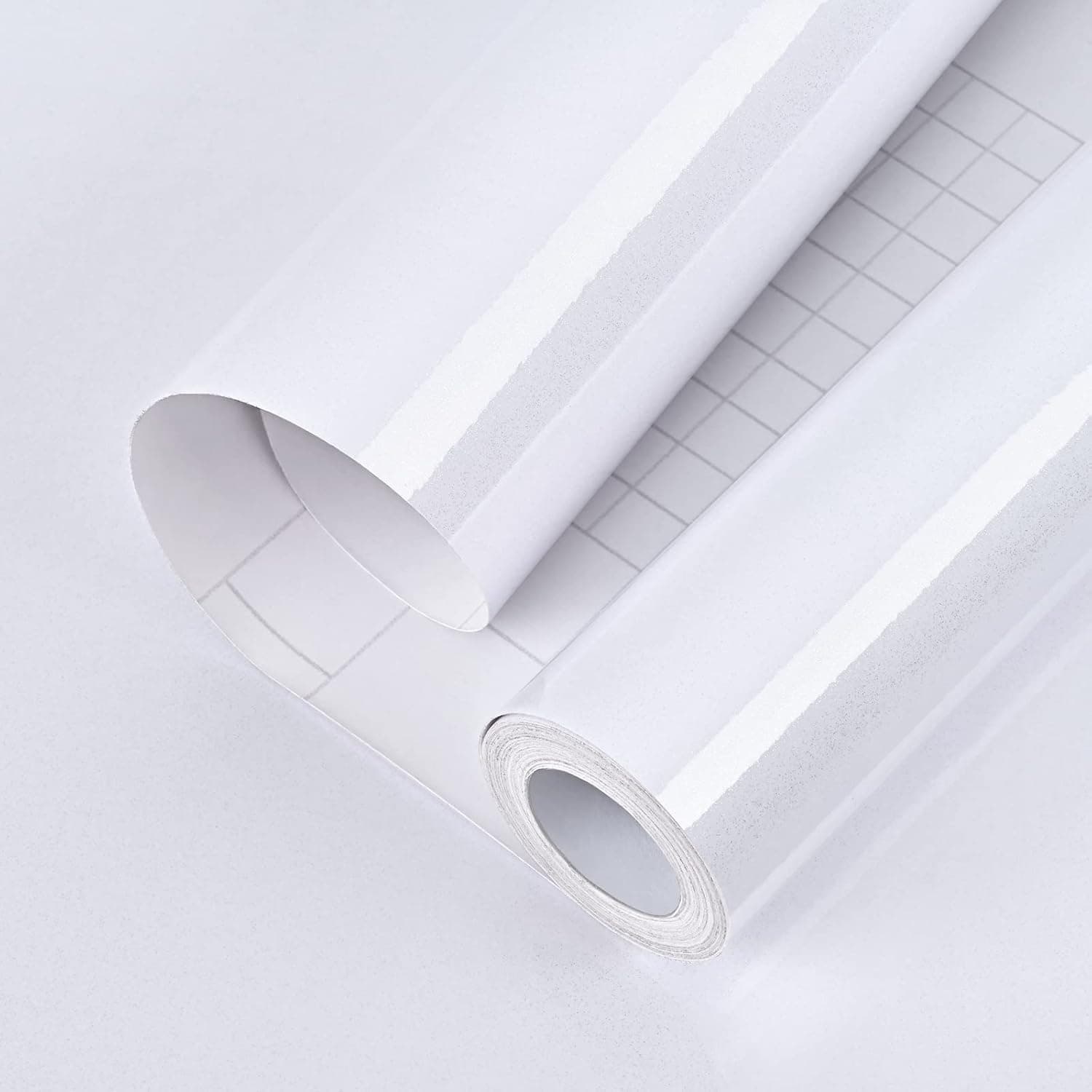 Mecpar Glossy White Wallpaper 15.8'' x 197'' Shiny White Contact Paper High Gloss White Peel and Stick Wallpaper Self Adhesive Removable Waterproof Wallpaper for Furniture Cabinets Countertops