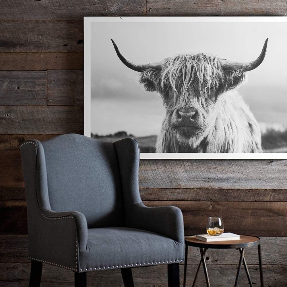Scottish Highland Cow Art Print Poster Canvas Print Wall Art, Unframed, for Wall Decor Home Decor (cow7, 16x24 inch)