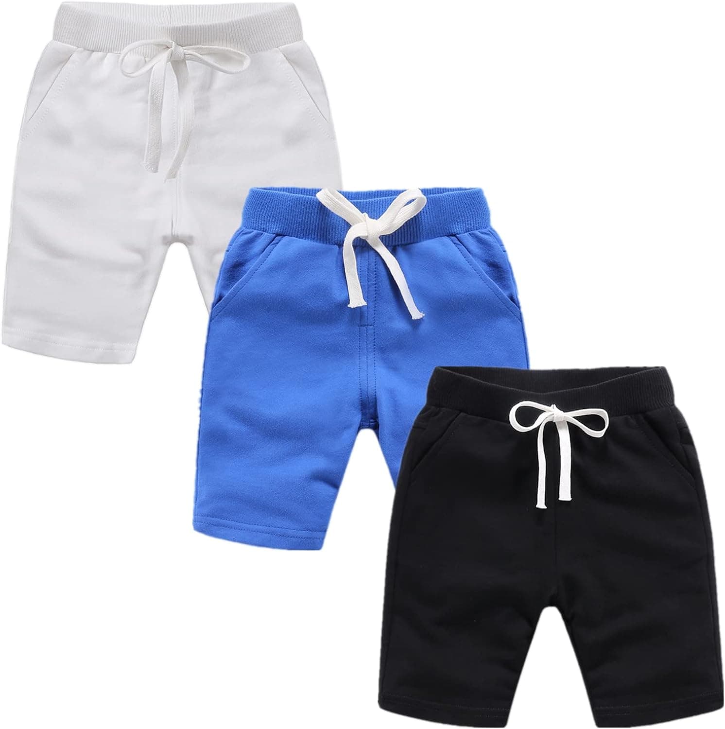IESSRA 3 Pack Toddler Baby Boys Girls Shorts Sport Jogger Summer Knit Cotton Workout Running Active Shorts