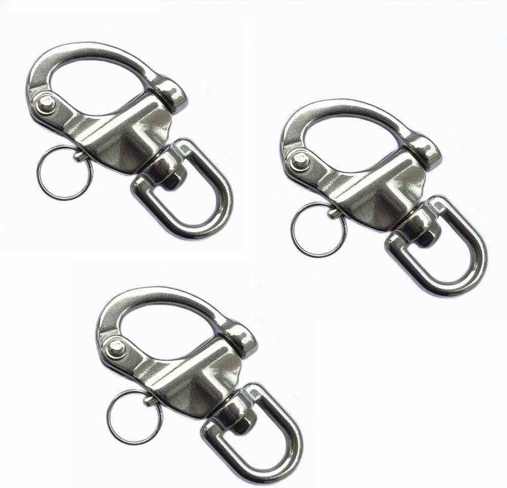 Long Buy 3Pack Swivel Eye Snap Shackle Quick Release Bail Rigging Sailing Boat Marine 316 Stainless Steel for Sailboat Spinnaker Halyard