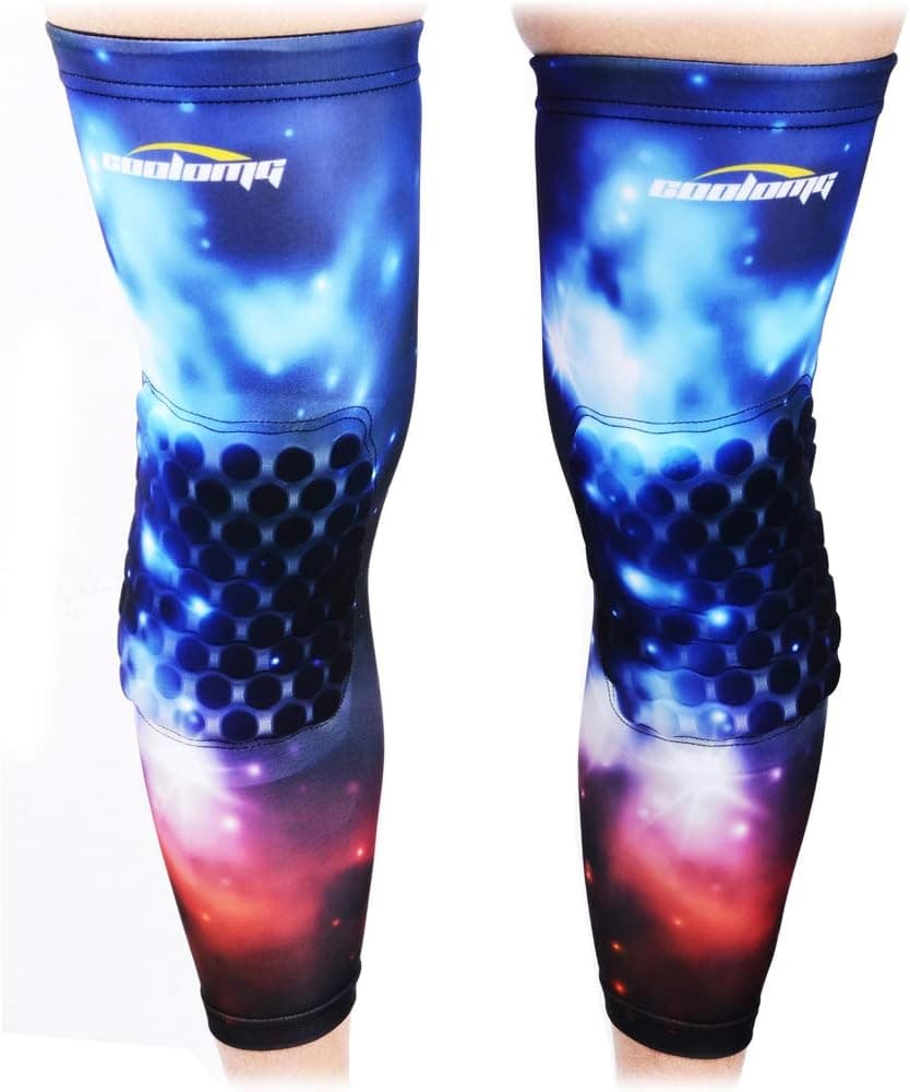COOLOMG Basketball Knee Pads for Kids Youth Adult 1 Pair Compression Knee Pads Sports Volleyball Football Long Leg Sleeves