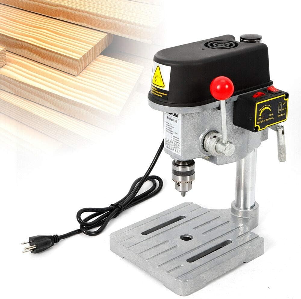 340W 3-Speed Portable Mini Drill Press,Small Bench Drill Press Stand, Mini Electric Benchtop Drill Machine Workbench,Mini Compact Drill Metal Drill Press