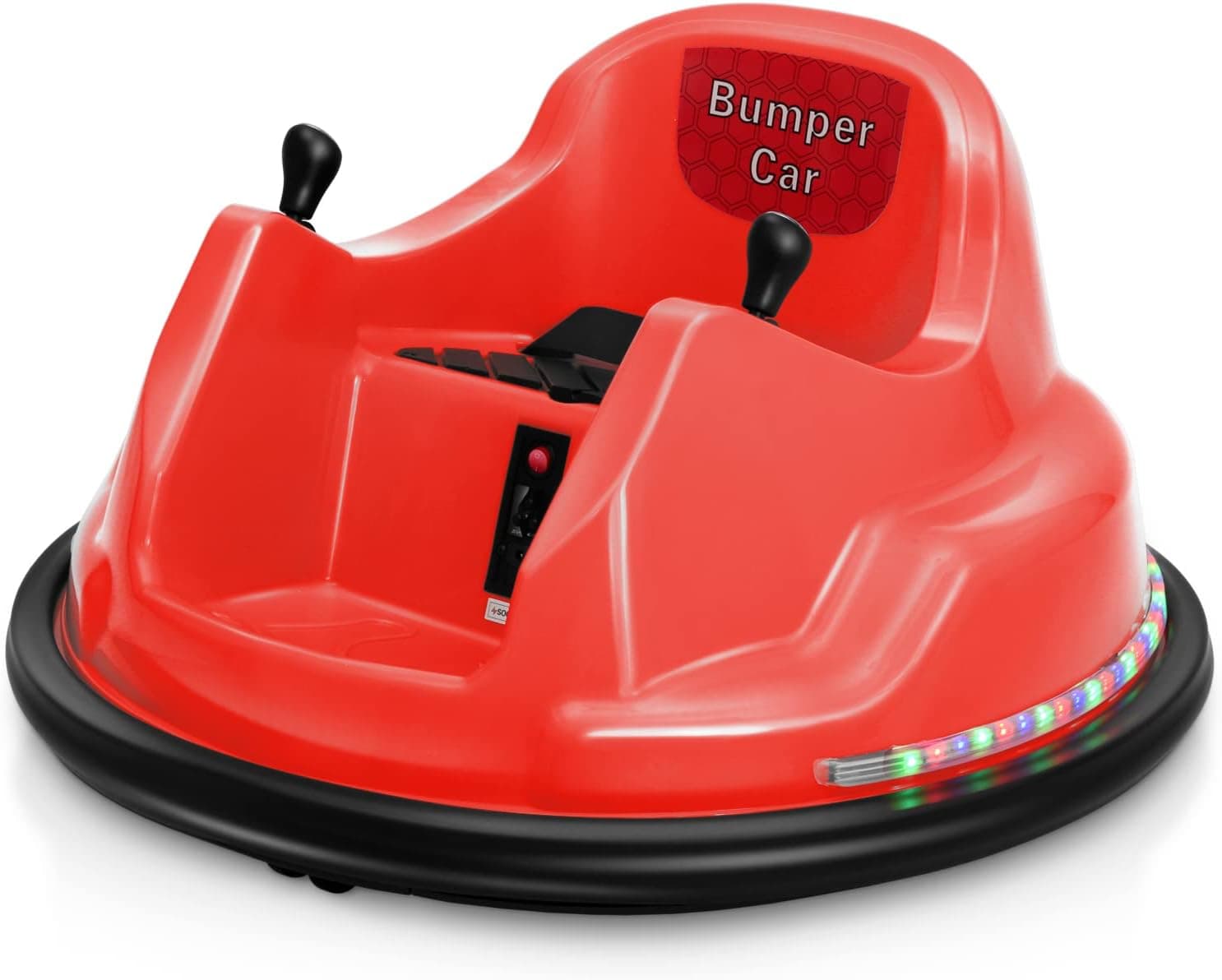 BROAGE Kids Race Toy 6V Electric Ride On Bumper Car Vehicle Remote Control 360 Spin DIY Numbers 00-99 ASTM-Certified Dark Red