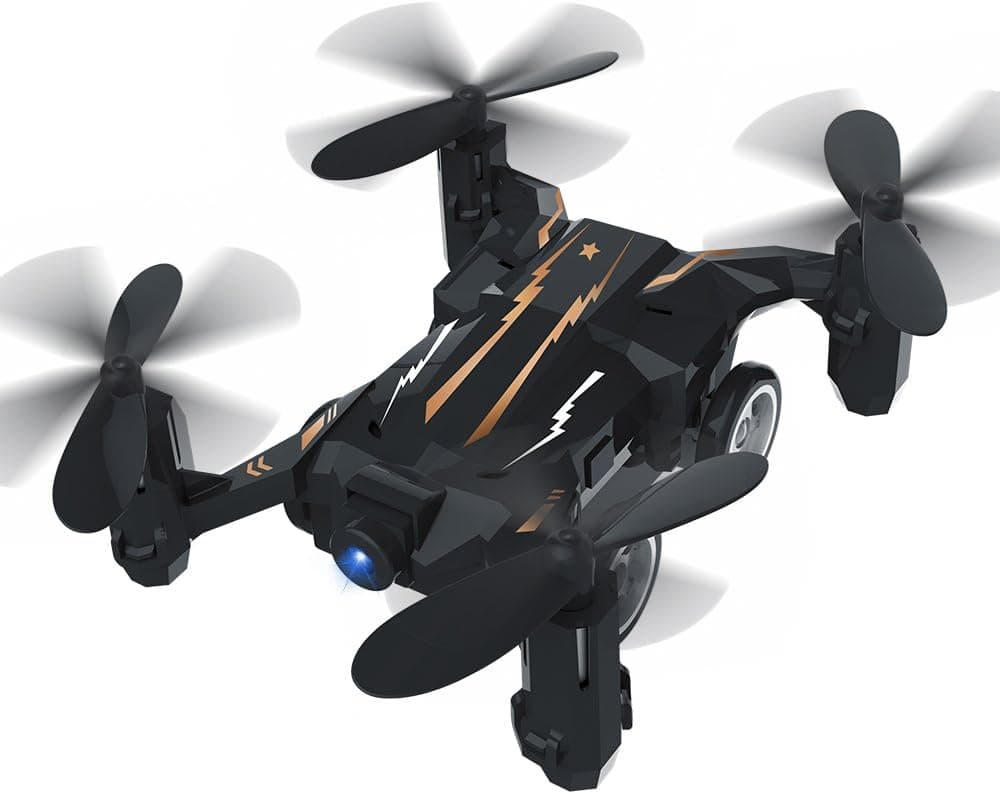 Mini Drone, HAOXIN HX132 RC Pocket Quadcopter for Kids & Beginners 2.4G 6 Axis Flying Car with Switchable Controller LED Light Headless Mode (Black)