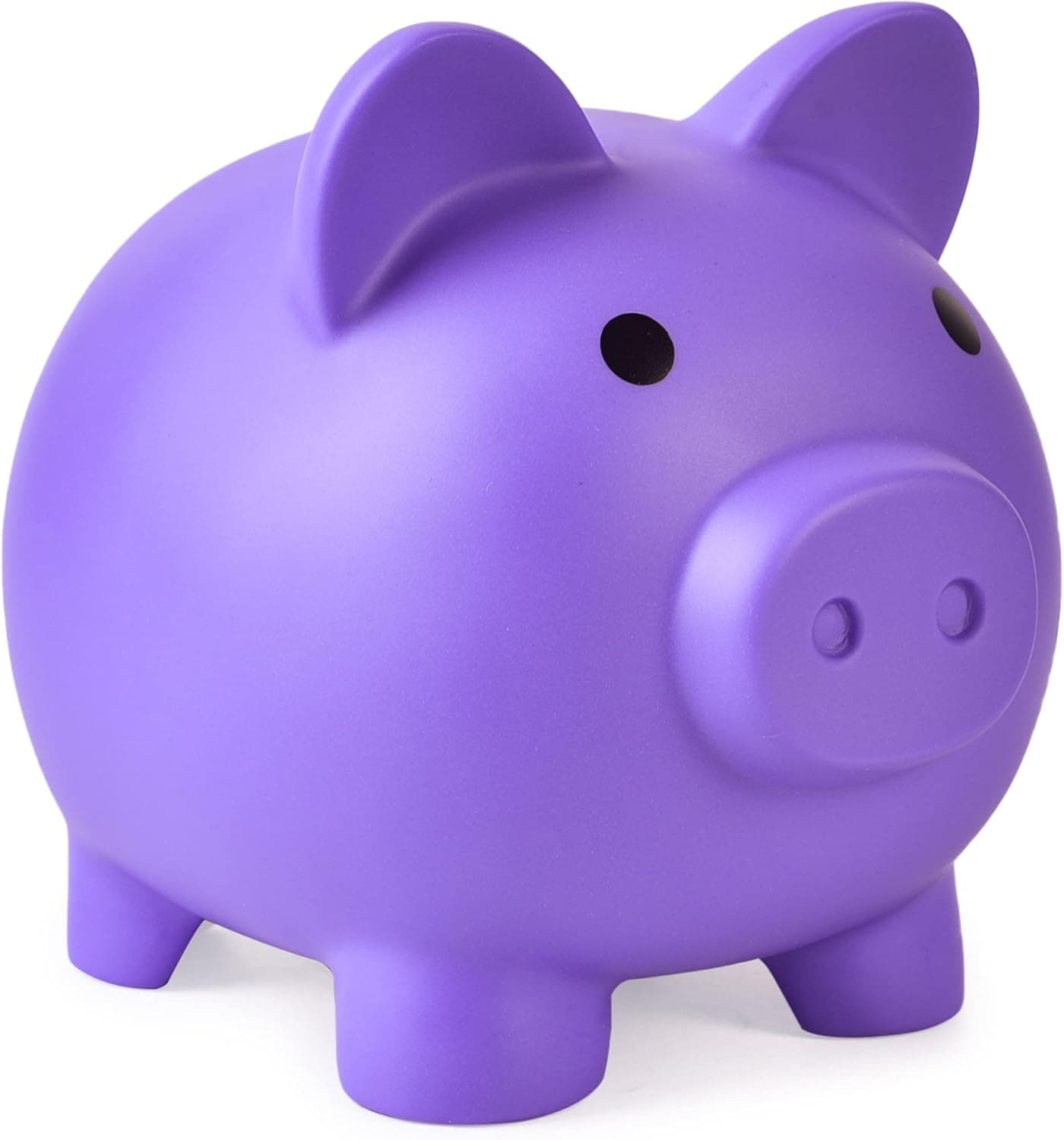 Large Piggy Bank, Unbreakable Plastic Money Bank, Coin Bank for Girls and Boys, Large Size Piggy Banks, Practical Gifts for Birthday, Christmas, Baby Shower (Purple)