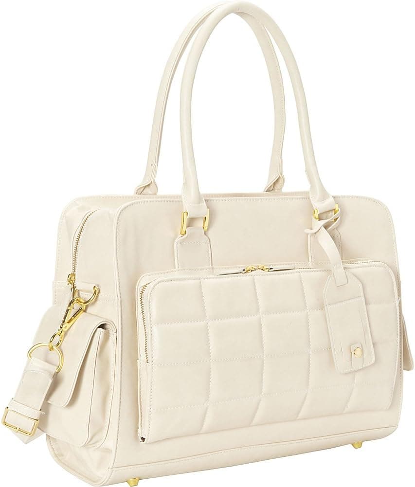 Graceship Laptop Bag for Women - Hong Kong 15-inch Beige Computer Bag/Briefcase for Women/Work Tote Bag for Women