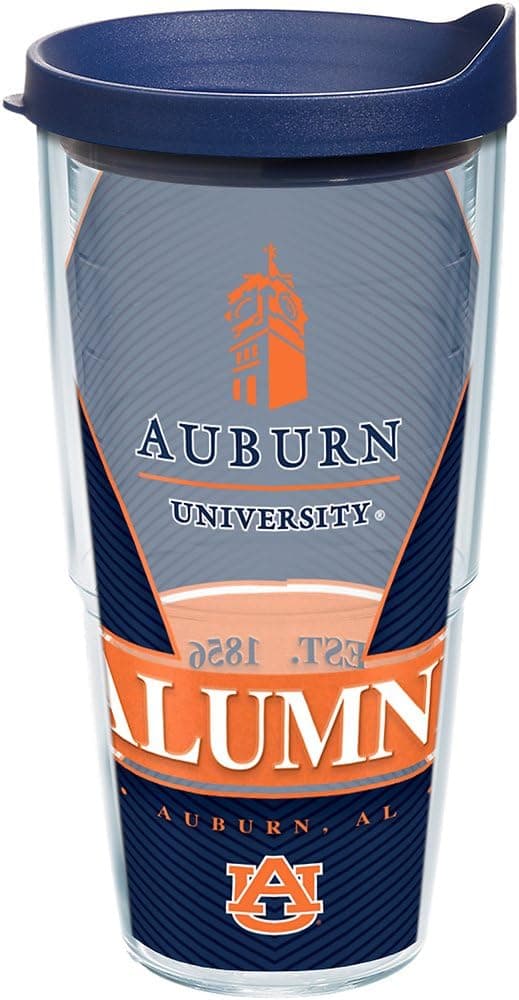 Tervis Auburn Tigers Alumni Tumbler with Wrap and Navy Lid 24oz, Clear
