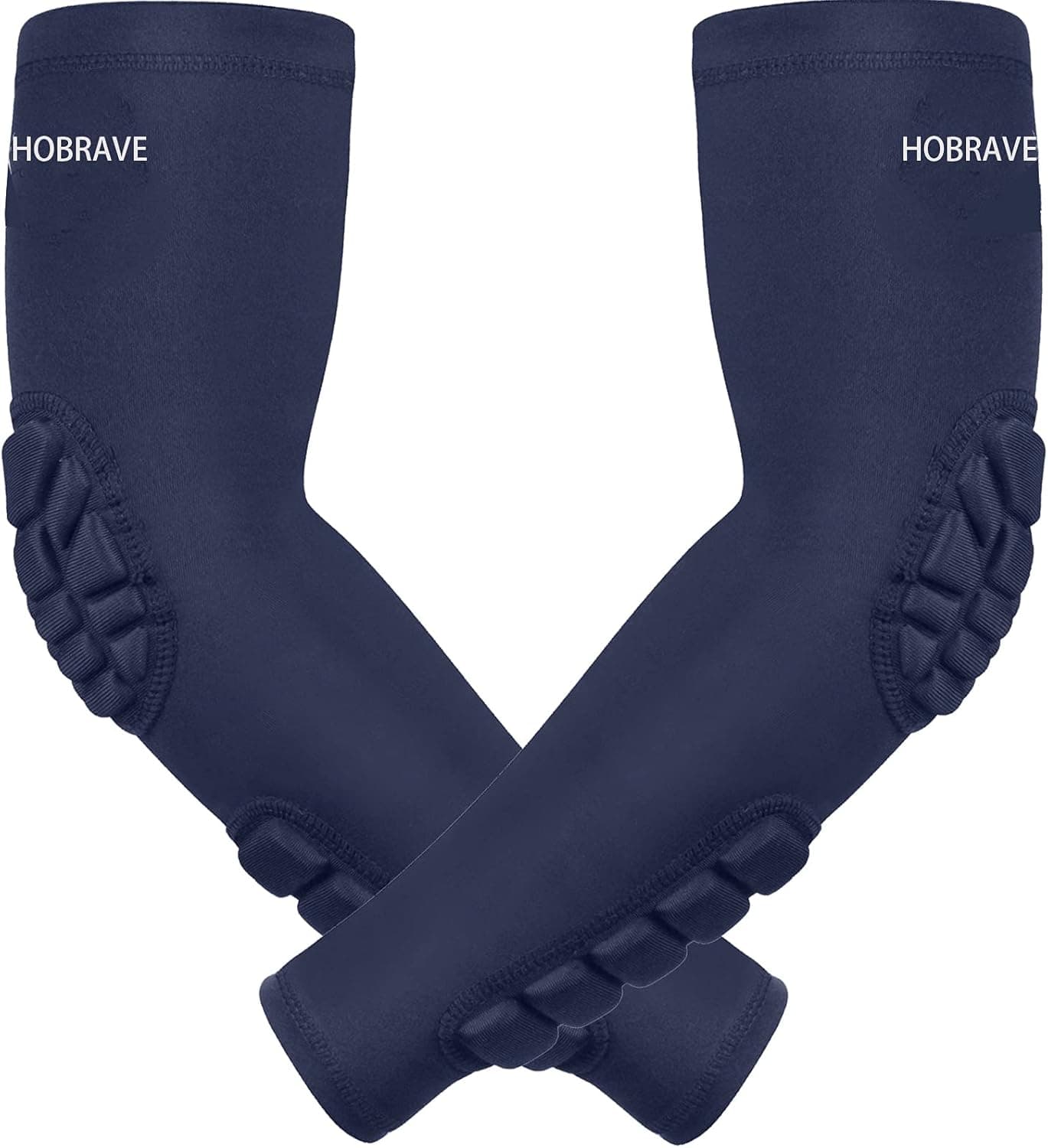 Hobrave Padded Arm Sleeves 2 Pack Crashproof Elbow Forearm Pads Compression Protection Support for Basketball Volleyball